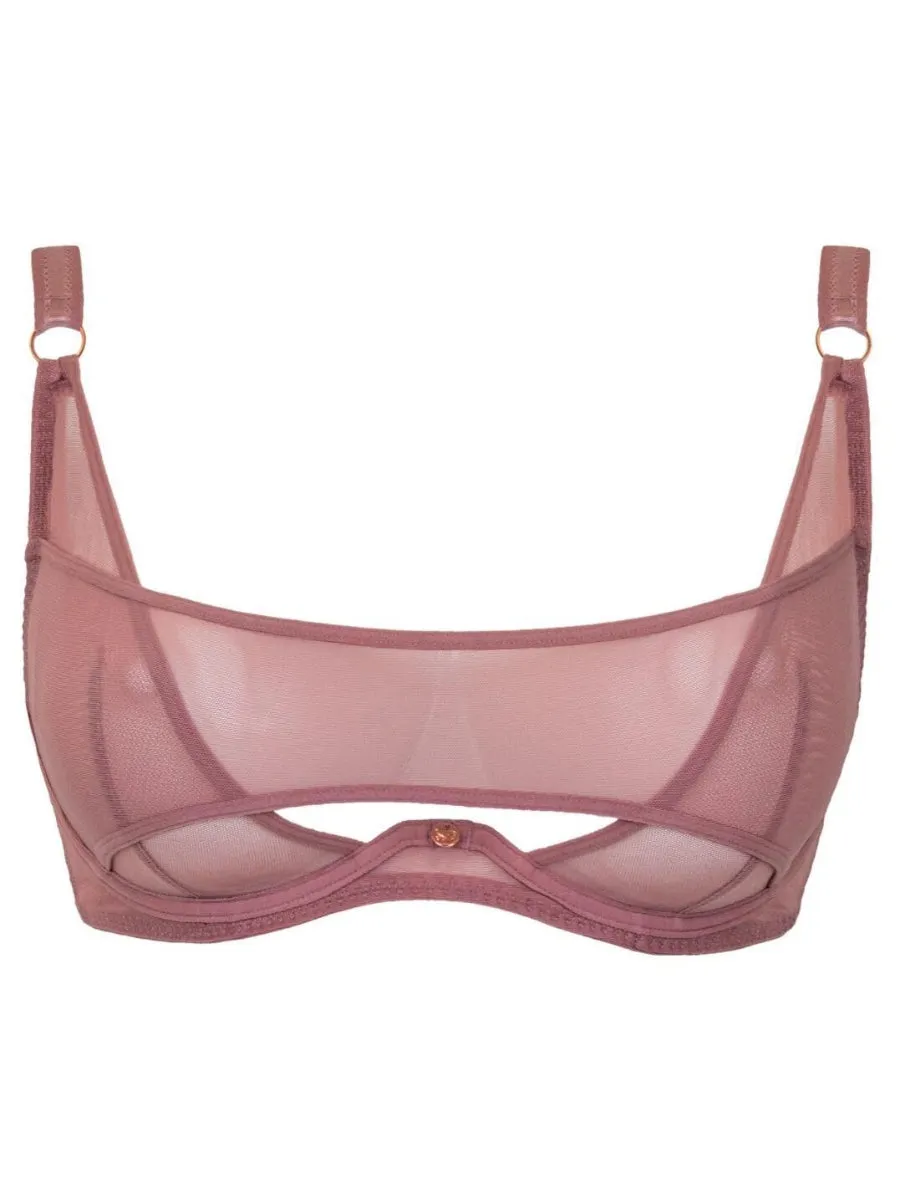 Peep Show Deep Plunge Bra - Dusty Rose