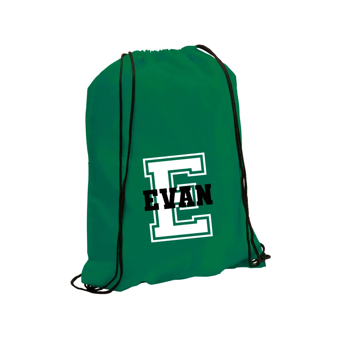 Personalised Large Initial & Name Drawstring Bag