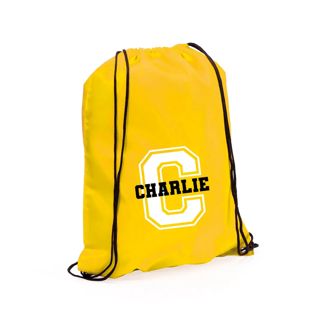 Personalised Large Initial & Name Drawstring Bag