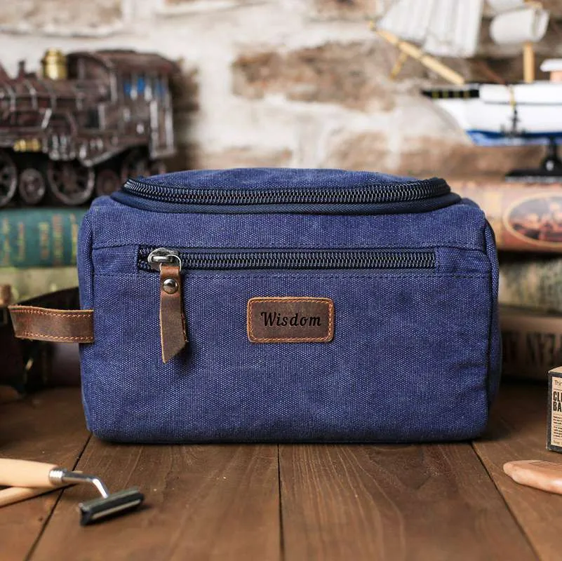 Personalized Groomsmen Gift, Dopp Kit Bag Customized Canvas Toiletry Bag Monogram Mens Toiletry Bag