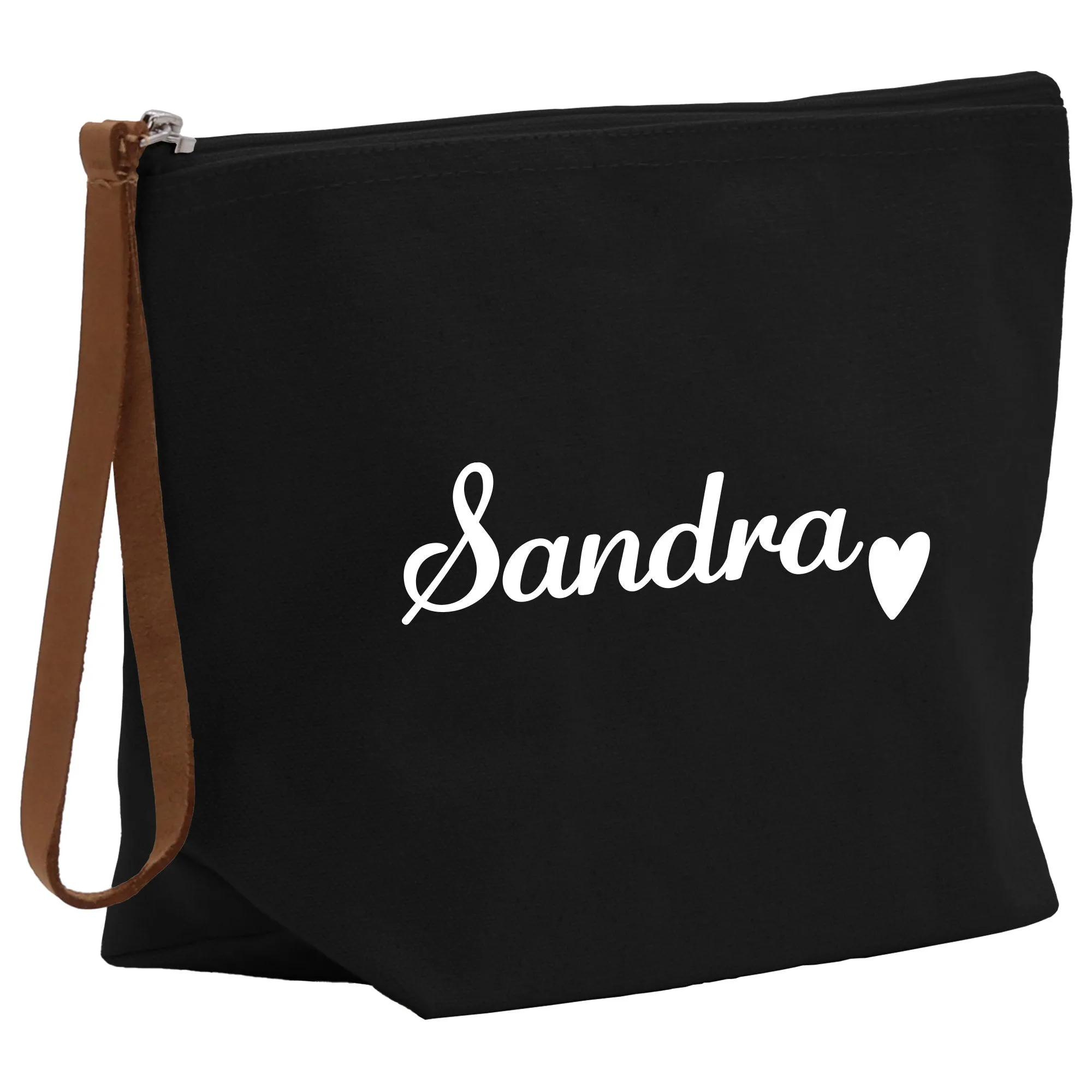 Personalized Name Cotton Canvas Accessory Pouch Small Custom Name Makeup Bag Birthday Gift for Her Travel Cosmetic Make Up Bag (MUB1002)