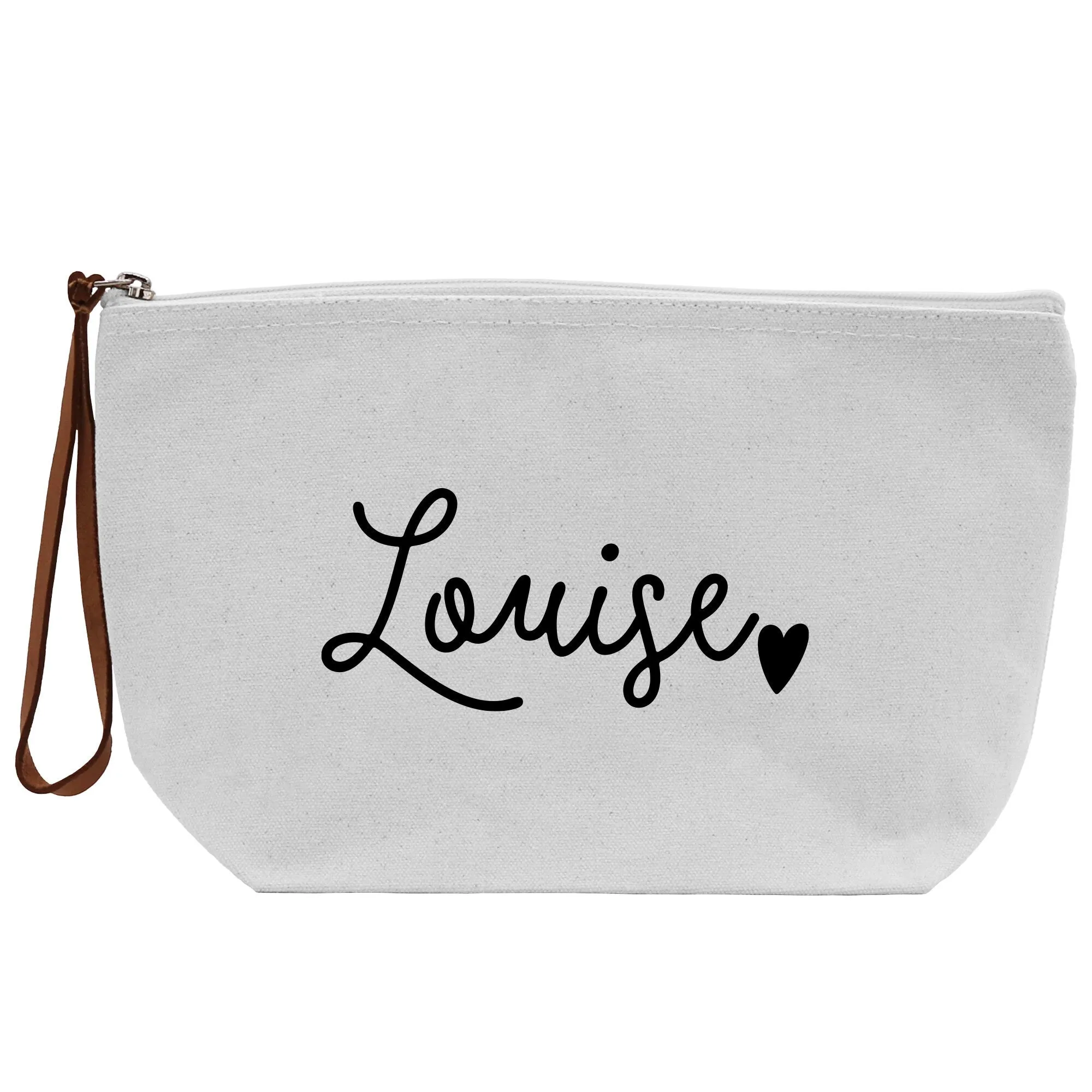 Personalized Name Cotton Canvas Accessory Pouch Small Custom Name Makeup Bag Birthday Gift for Her Travel Cosmetic Make Up Bag (MUB1002)