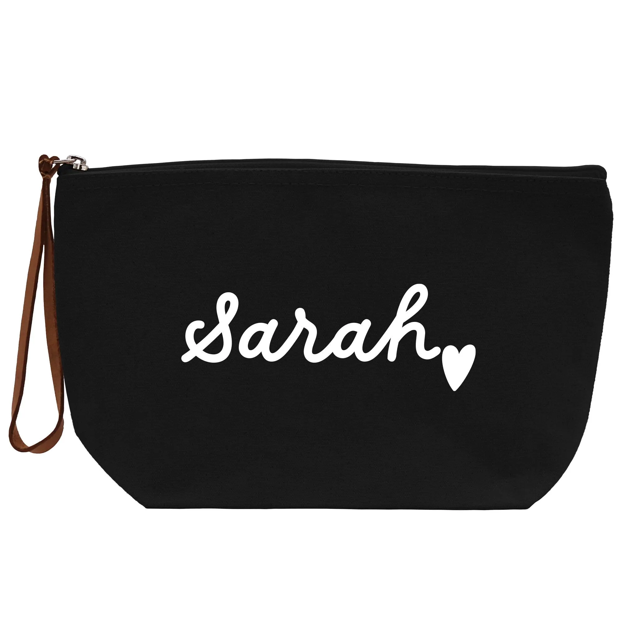 Personalized Name Cotton Canvas Accessory Pouch Small Custom Name Makeup Bag Birthday Gift for Her Travel Cosmetic Make Up Bag (MUB1002)