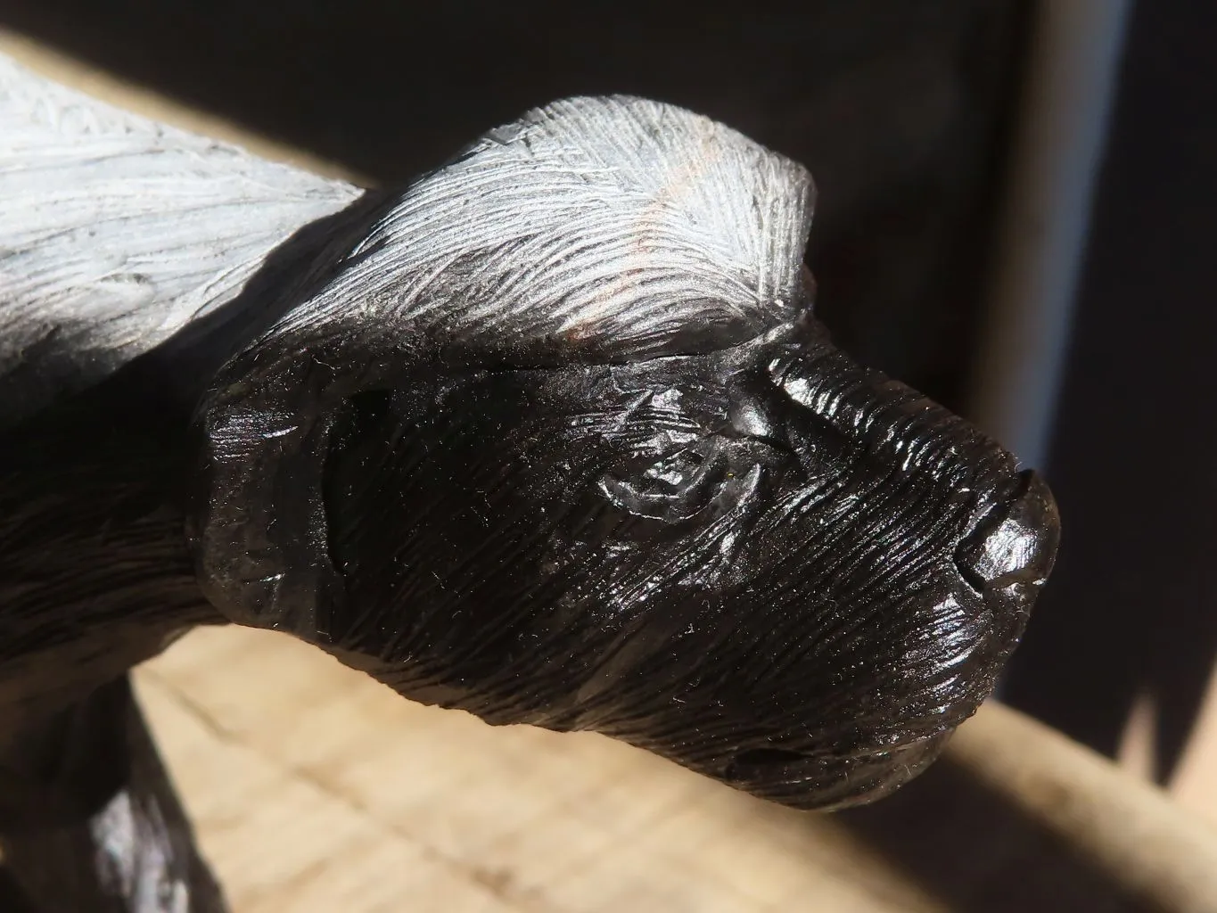 Polished  Groovy Soapstone Honey Badger Carving x 1 From Zimbabwe