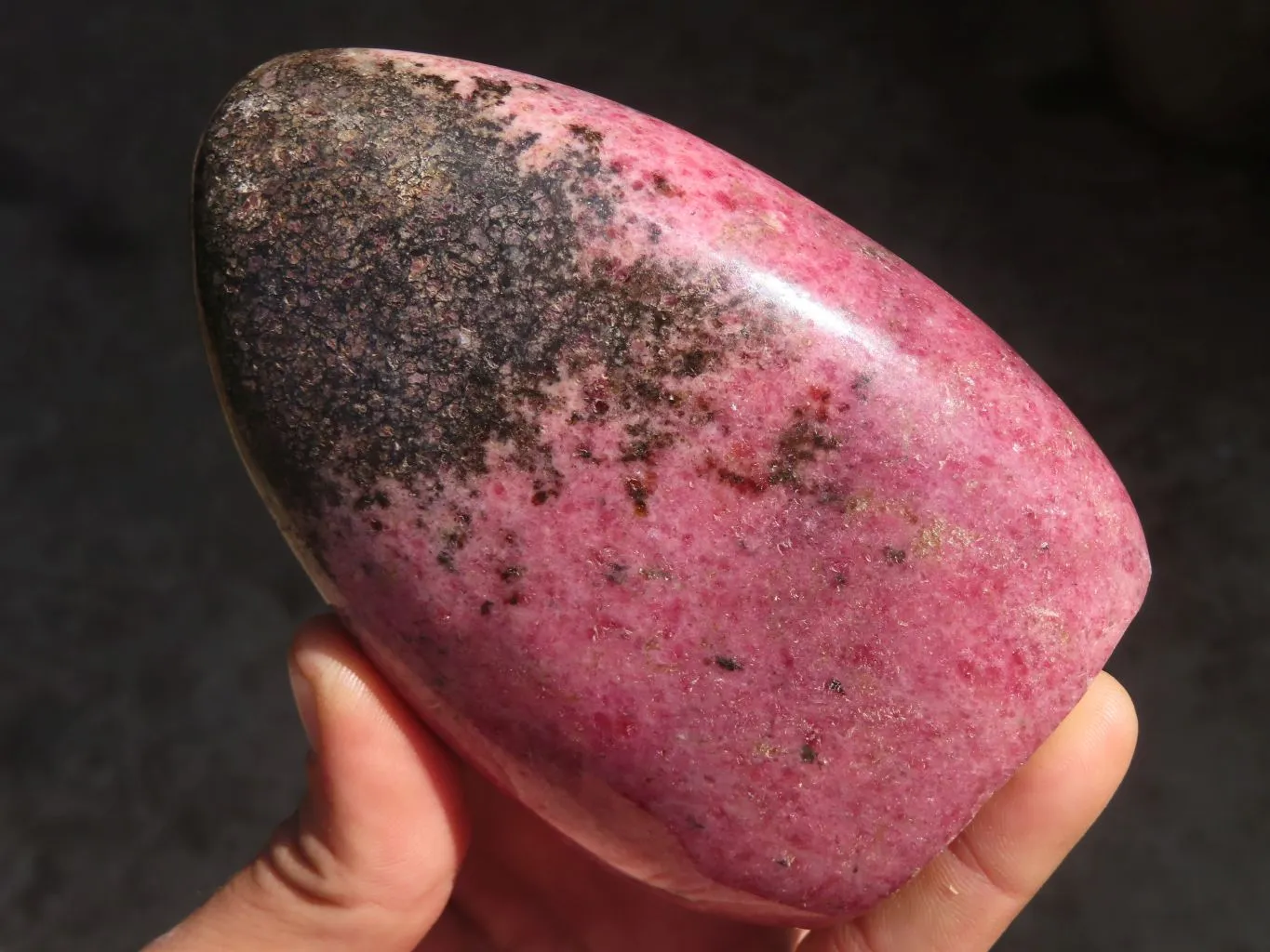 Polished Rhodonite Standing Free Forms x 2 From Ambindavato, Madagascar