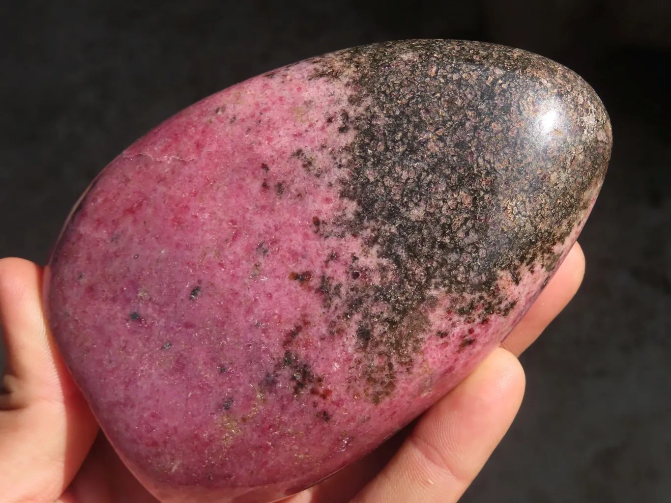 Polished Rhodonite Standing Free Forms x 2 From Ambindavato, Madagascar