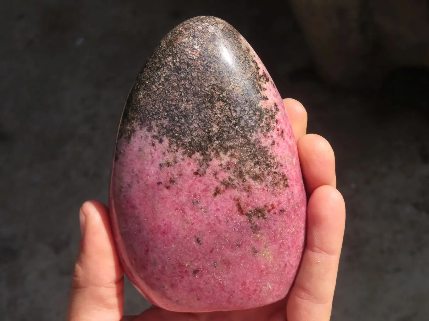 Polished Rhodonite Standing Free Forms x 2 From Ambindavato, Madagascar