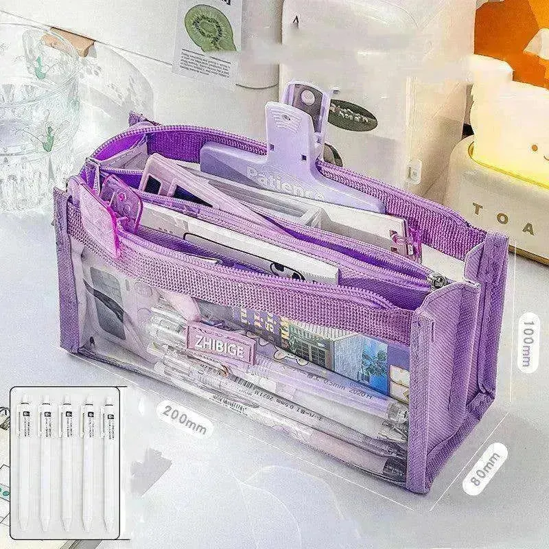 Primary School Transparent Pen Bag High Appearance Level Large Capacity