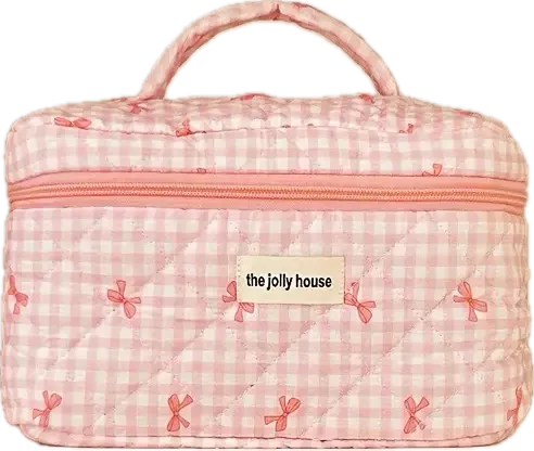 Quilted Bows Cosmetic Bag