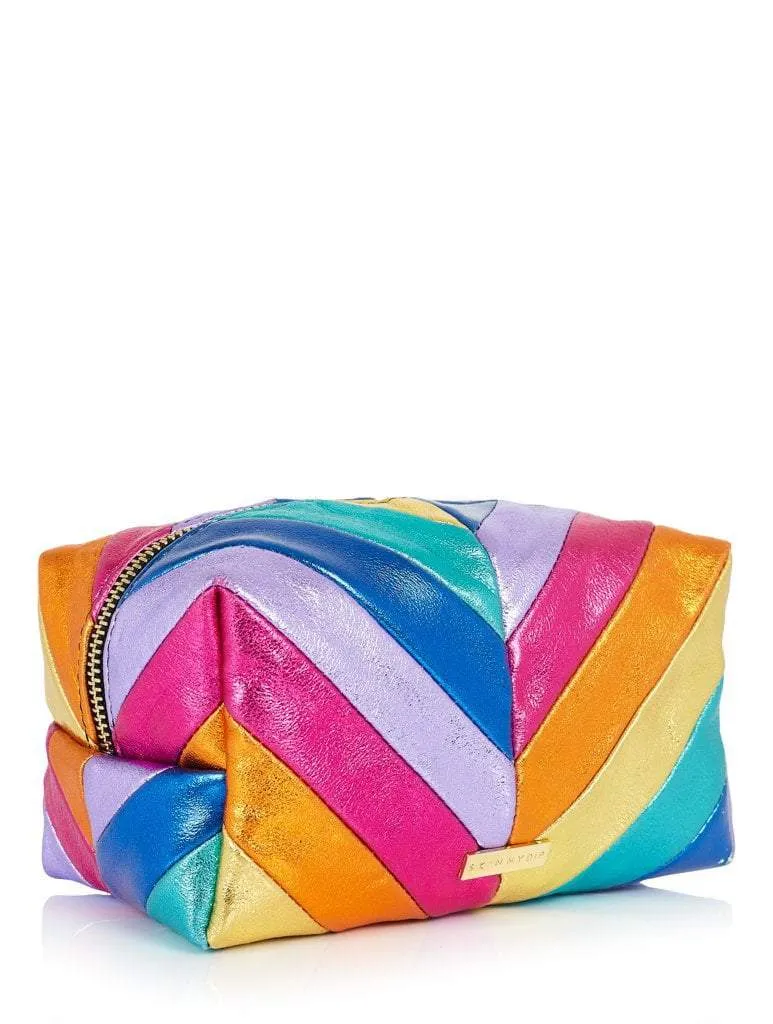 Rainbow Chevron Makeup Bag