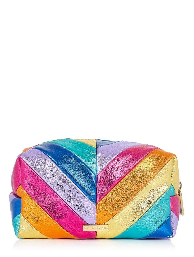 Rainbow Chevron Makeup Bag