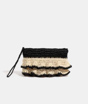 Saffira Clutch Bag - Sand/Black