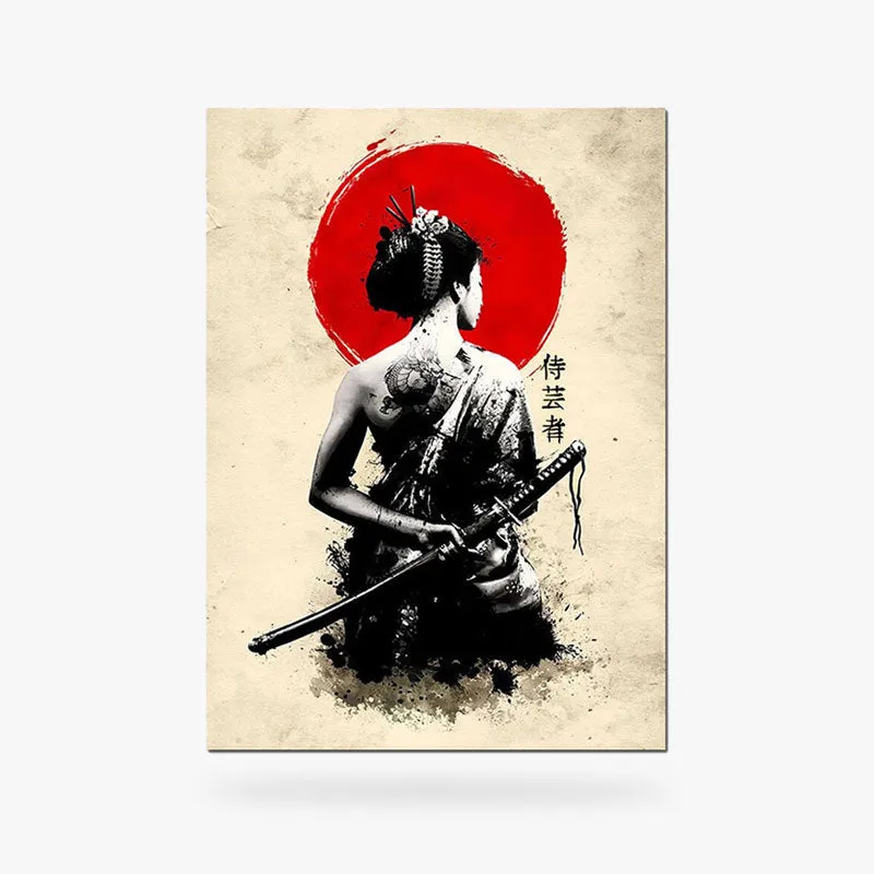 Samurai Woman Painting