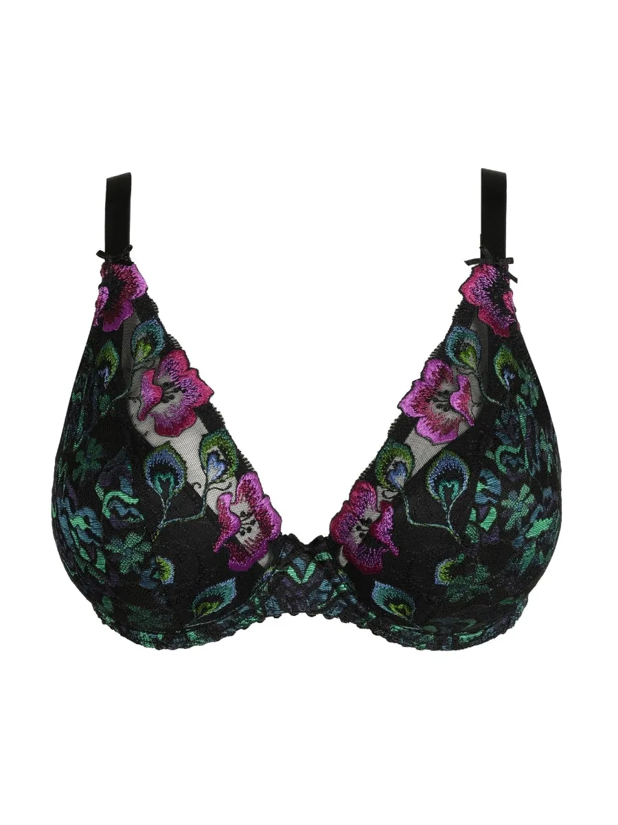 San Angel Half Padded Plunge Bra - Peacock Feather