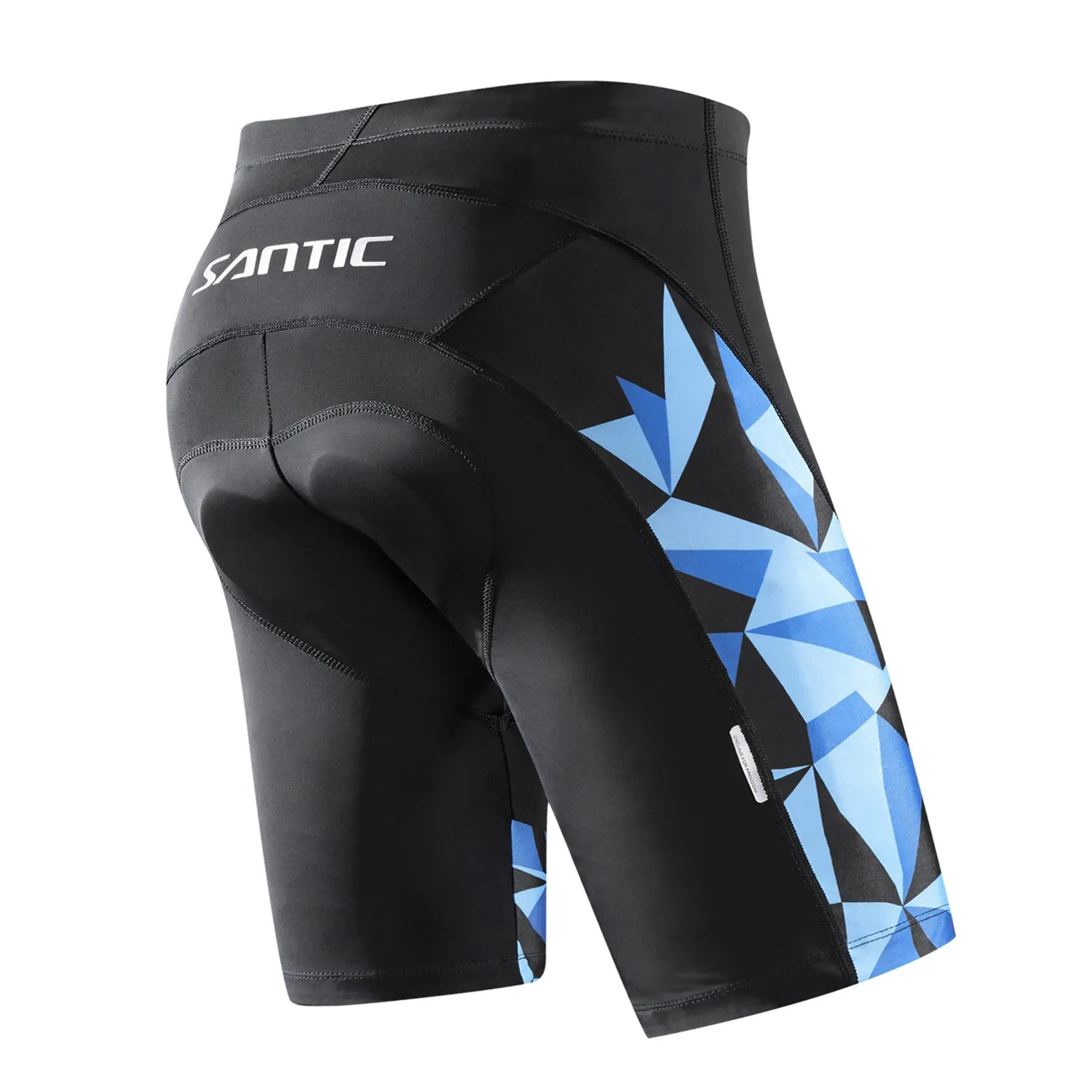 Santic Geometry Blue Men Cycling Shorts