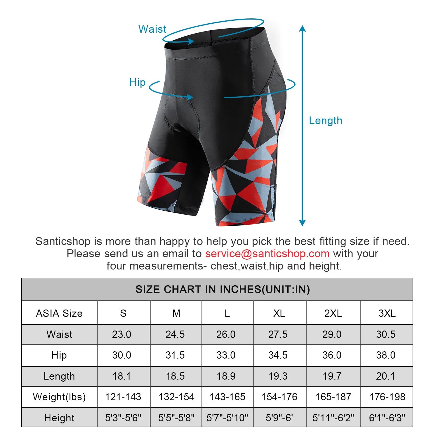 Santic Geometry Red Men Cycling Shorts