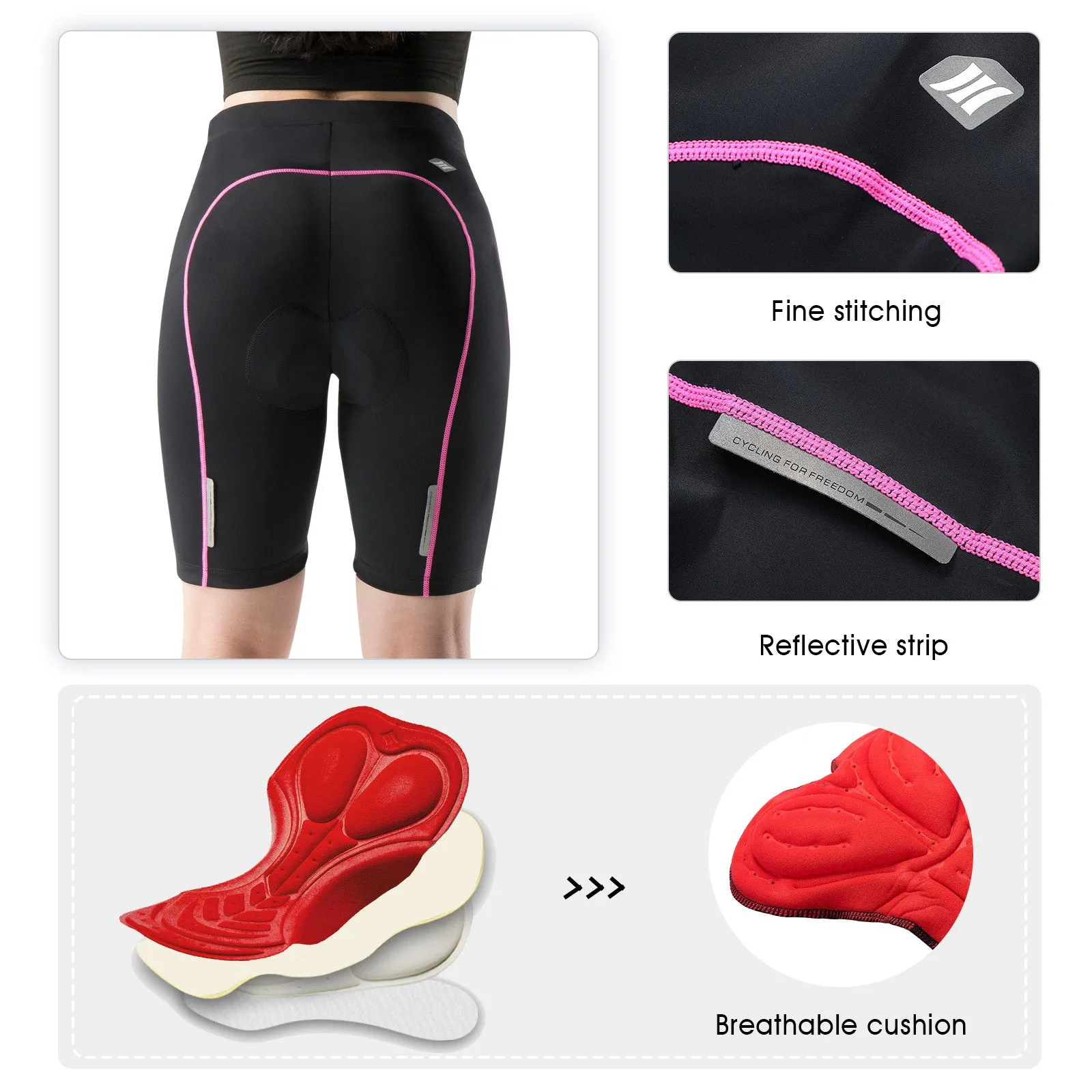 Santic Martha Pink Women Padded Cycling Shorts