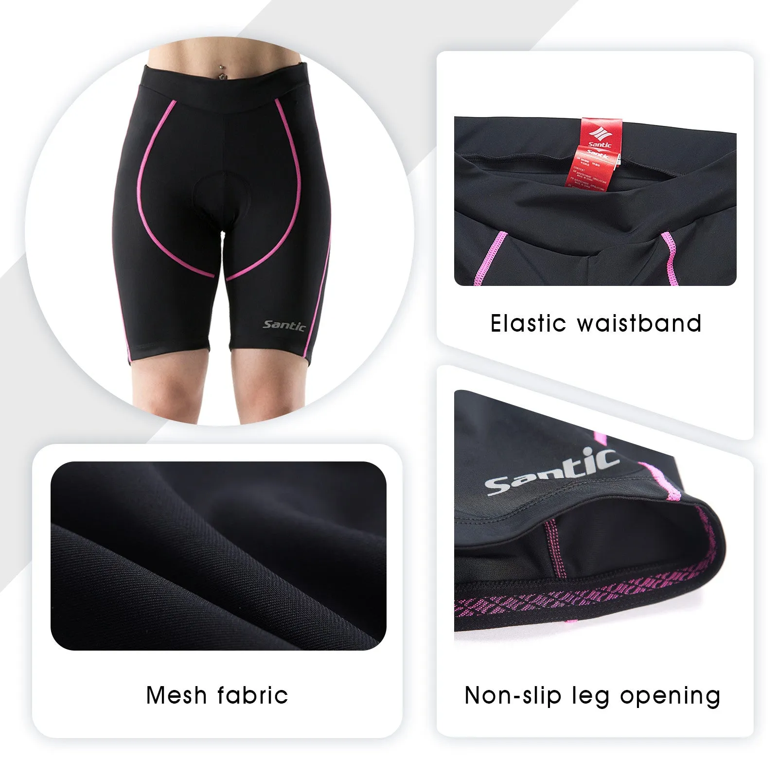 Santic Martha Pink Women Padded Cycling Shorts