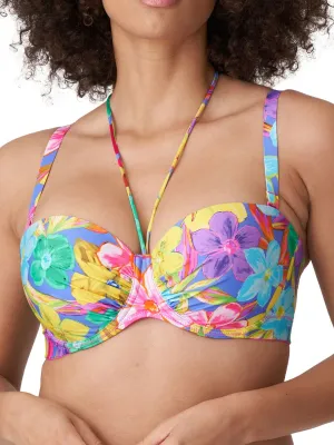 Sazan Strapless Bikini Top - Blue Bloom