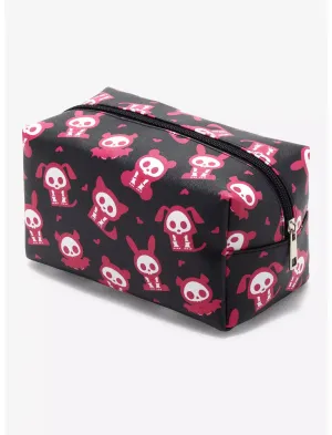 Skelanimals Zipper Pouch Black and Pink AOP