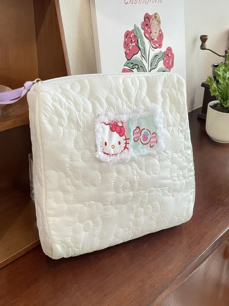 Stitched Floral Makeup Bag