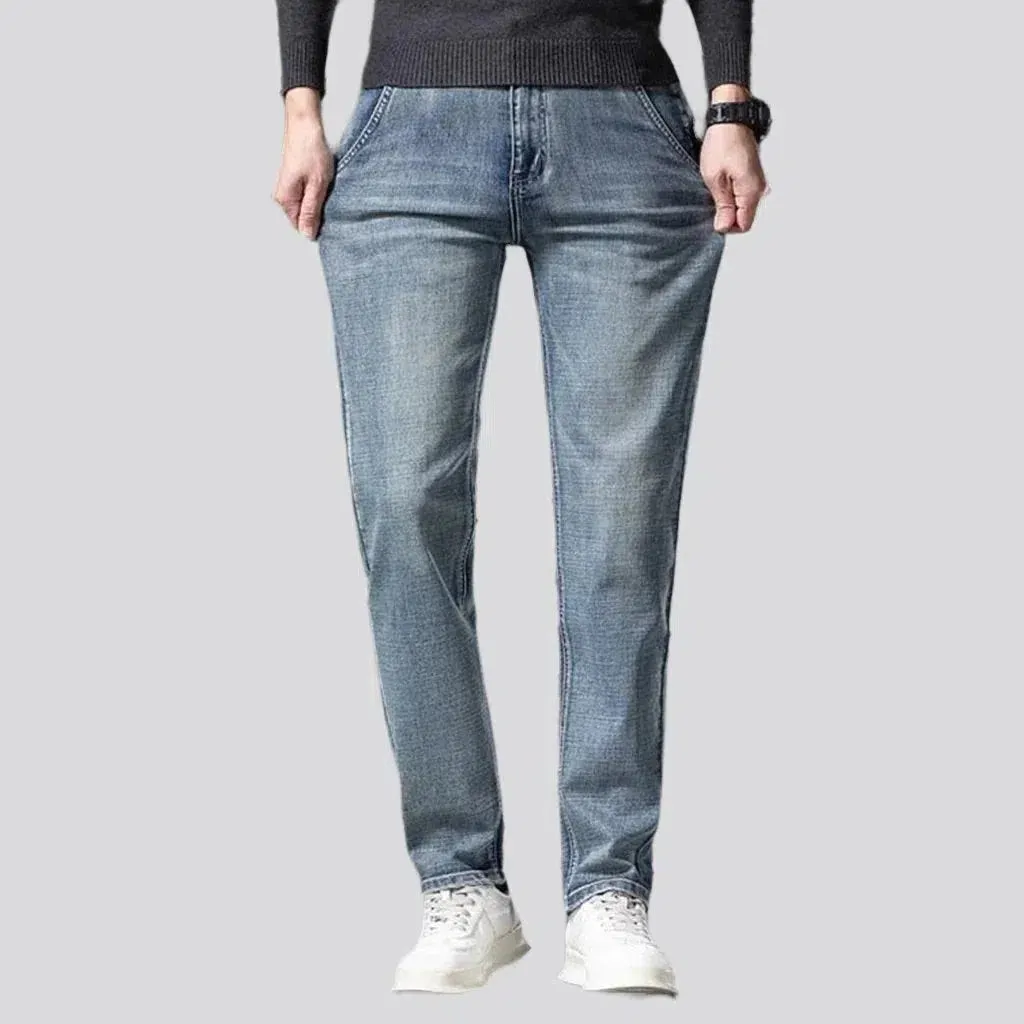 Stonewashed men's sanded jeans