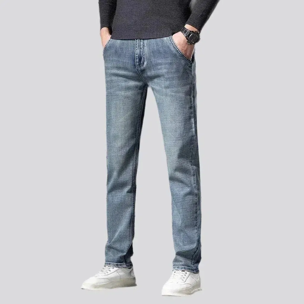 Stonewashed men's sanded jeans