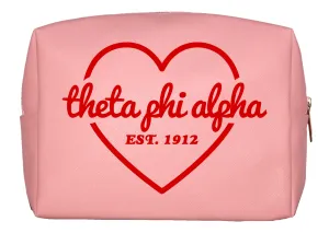 Theta Phi Alpha Pink w/Red Heart Makeup Bag