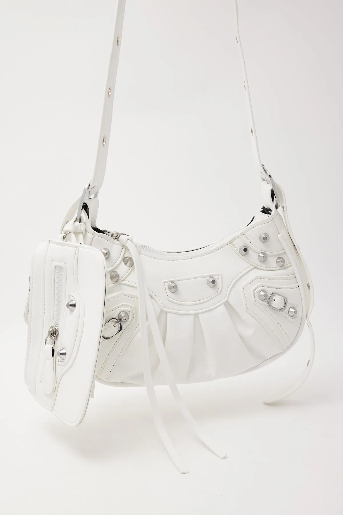 Token Y2K Studded Shoulder Bag White