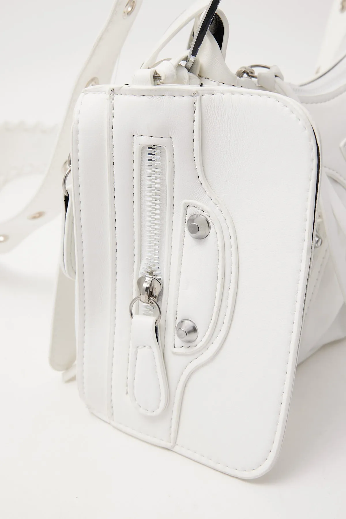 Token Y2K Studded Shoulder Bag White