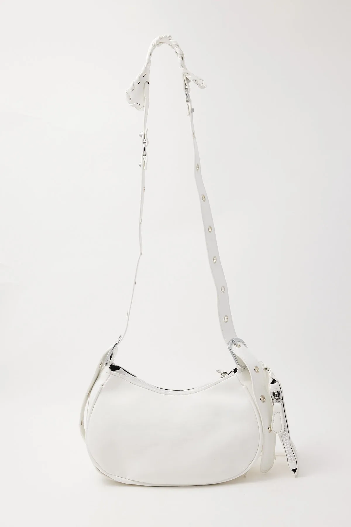 Token Y2K Studded Shoulder Bag White