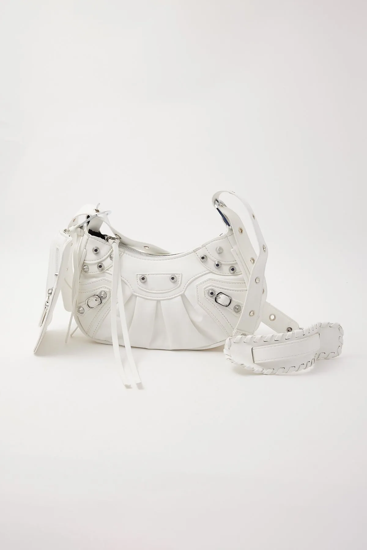 Token Y2K Studded Shoulder Bag White