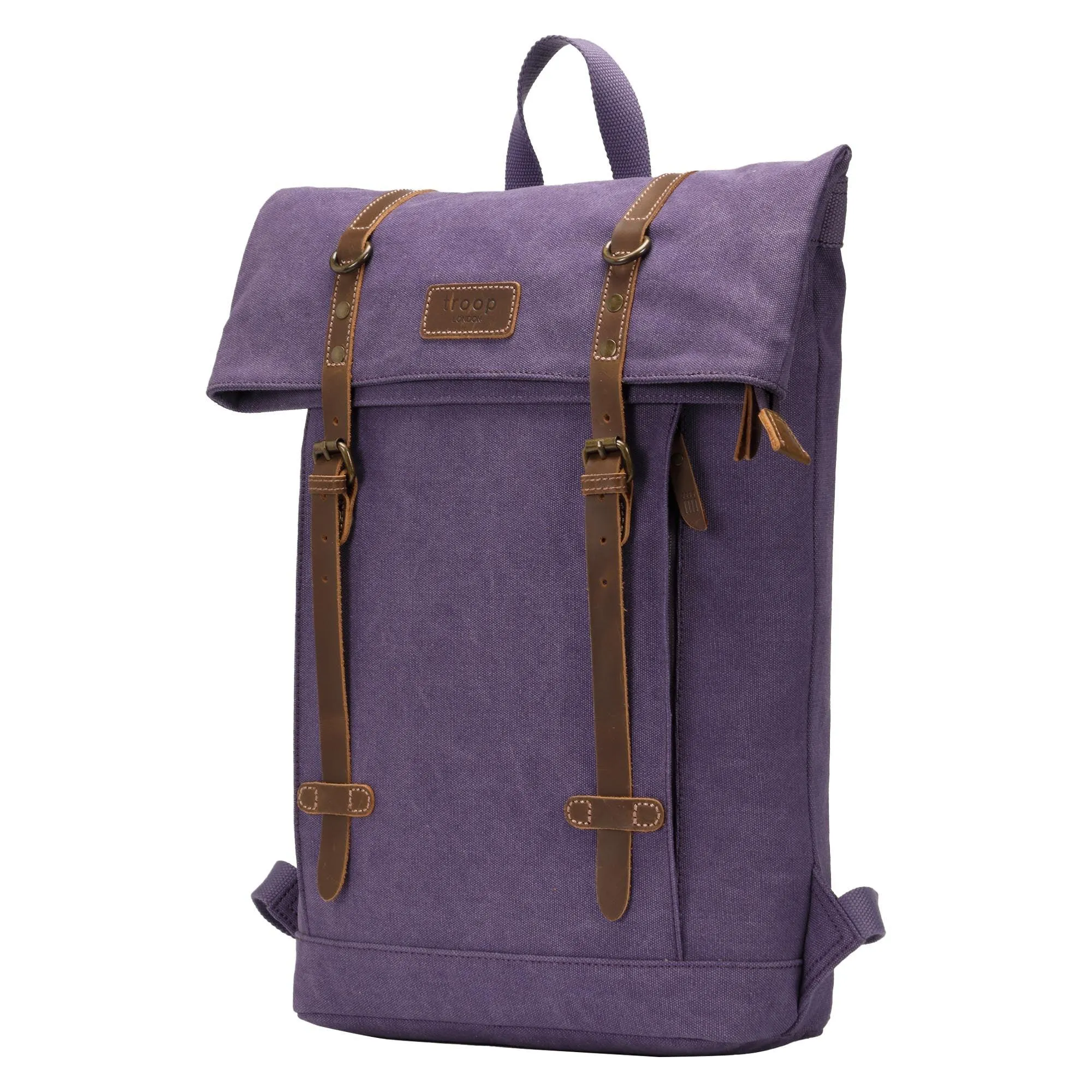 TRP0425 Troop London Heritage Canvas 15" Laptop Backpack, Smart Casual Daypack with Foldable Top