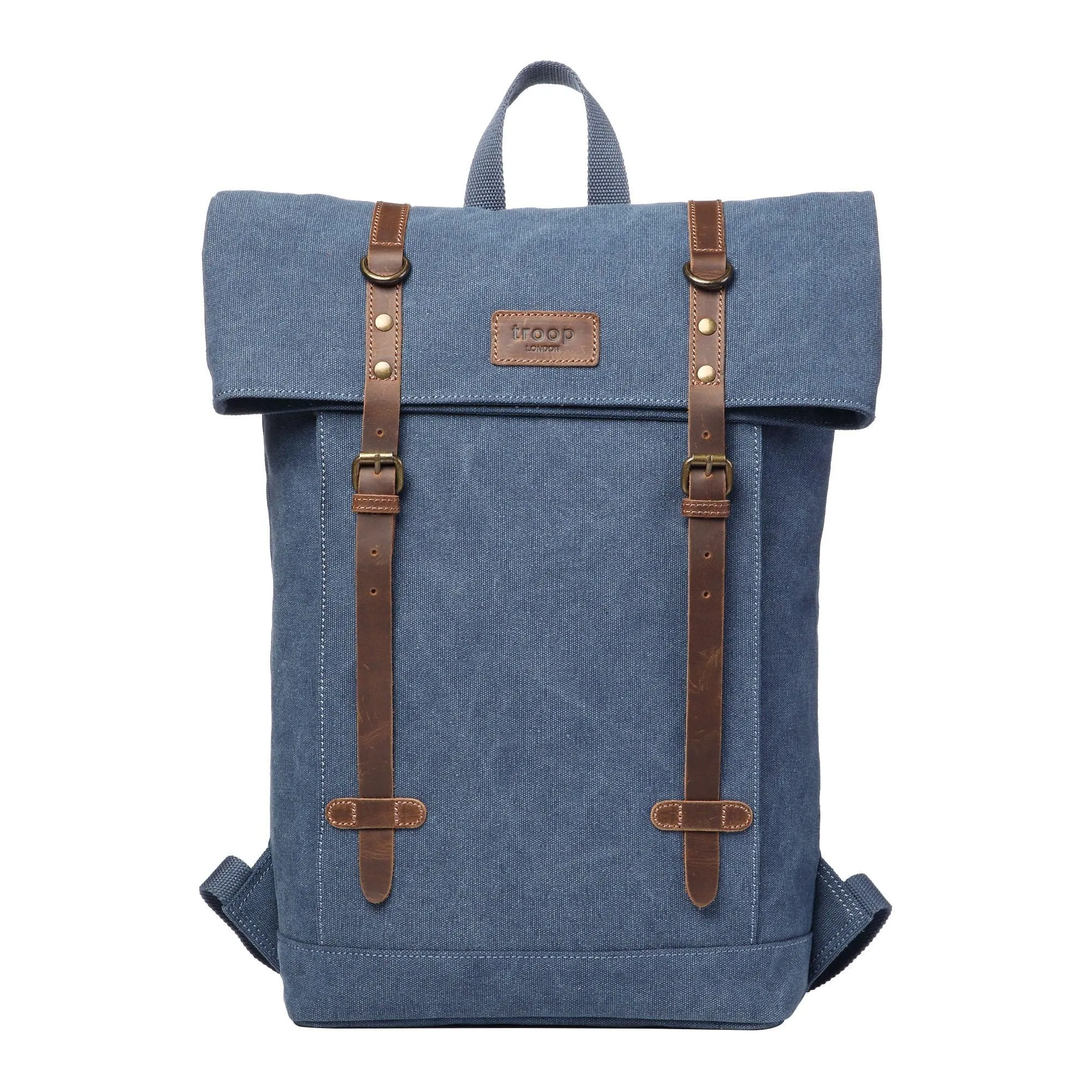 TRP0425 Troop London Heritage Canvas 15" Laptop Backpack, Smart Casual Daypack with Foldable Top