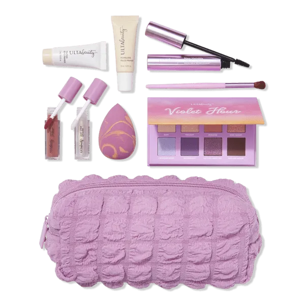 Ulta Beauty - 9 Piece Gift Set Eyeshadow Mascara Lilac Makeup Bag