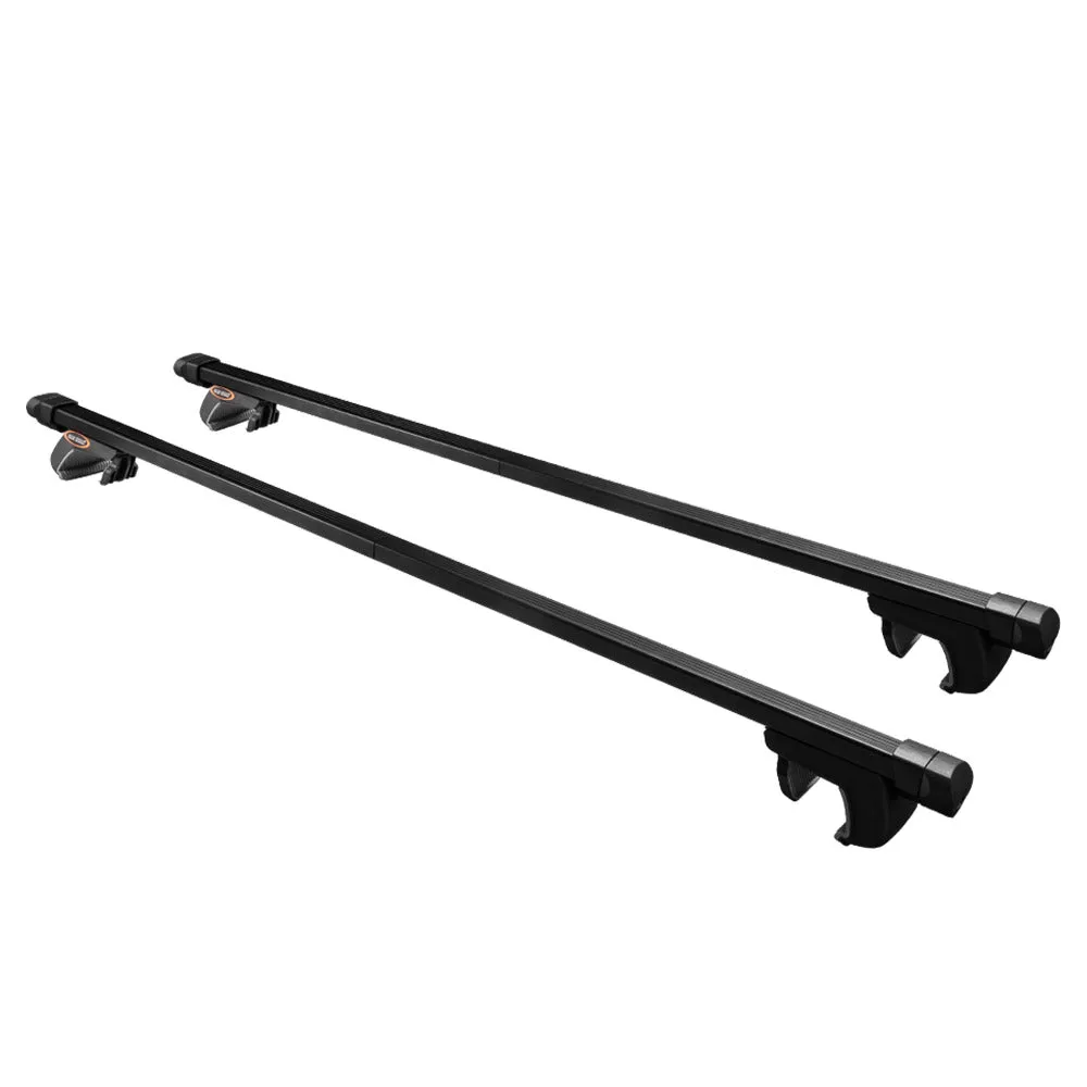 Universal Car Top Roof Rack Rail Cross Bars Aluminum 820-1490MM Lockable Black