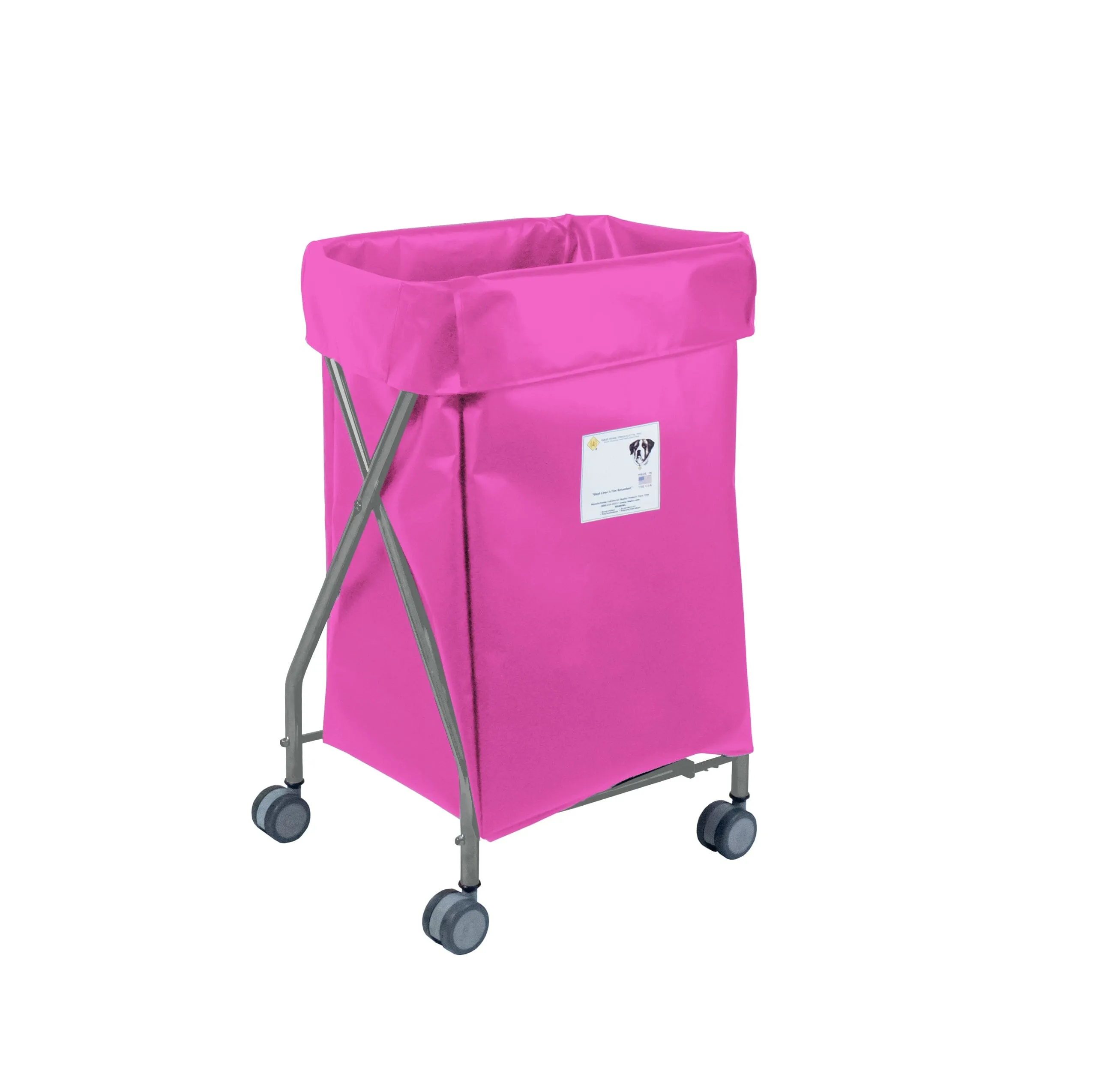 Wide Collapsible Hamper with Vinyl Bag, 6 Bushel Capacity