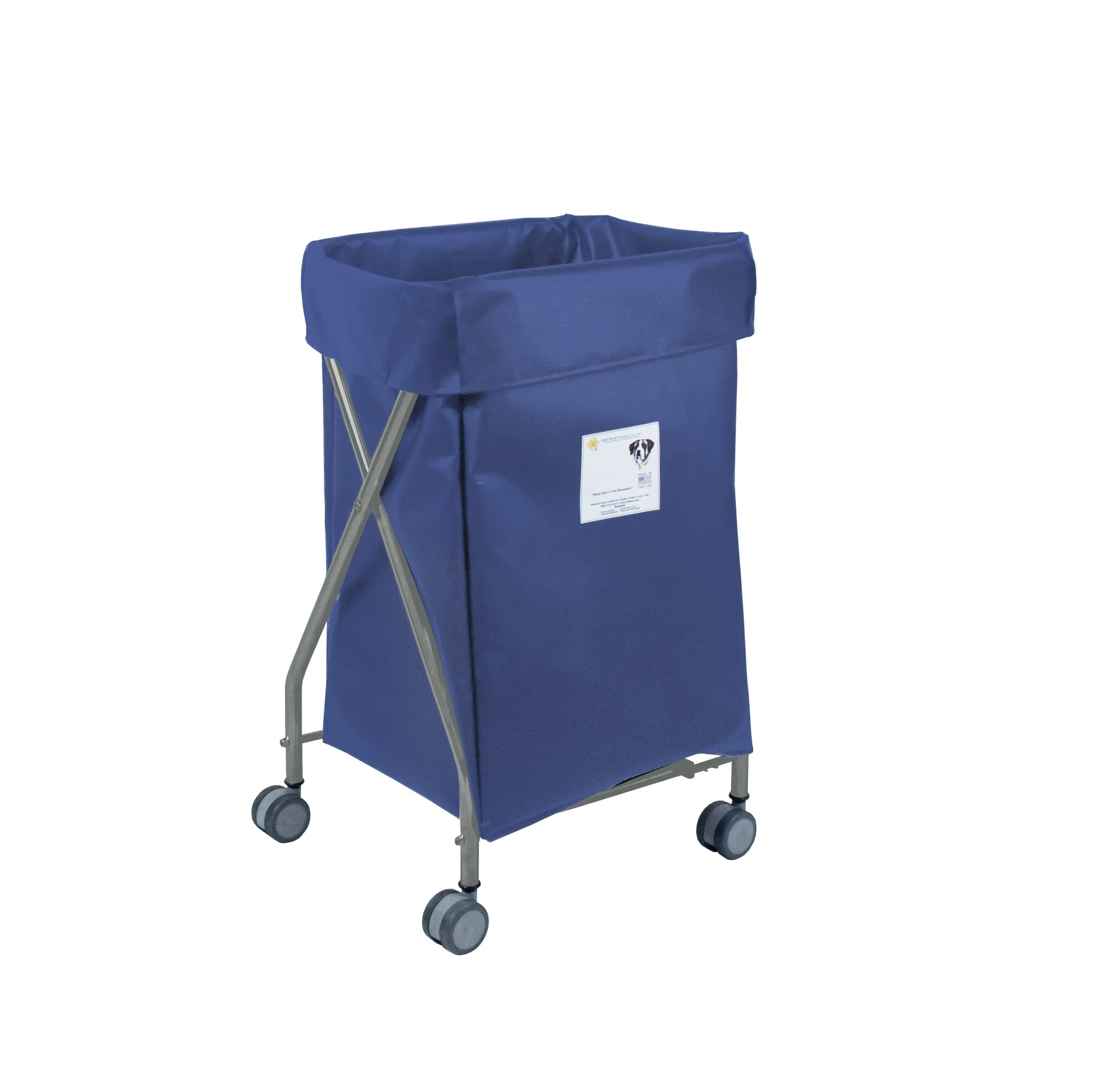 Wide Collapsible Hamper with Vinyl Bag, 6 Bushel Capacity