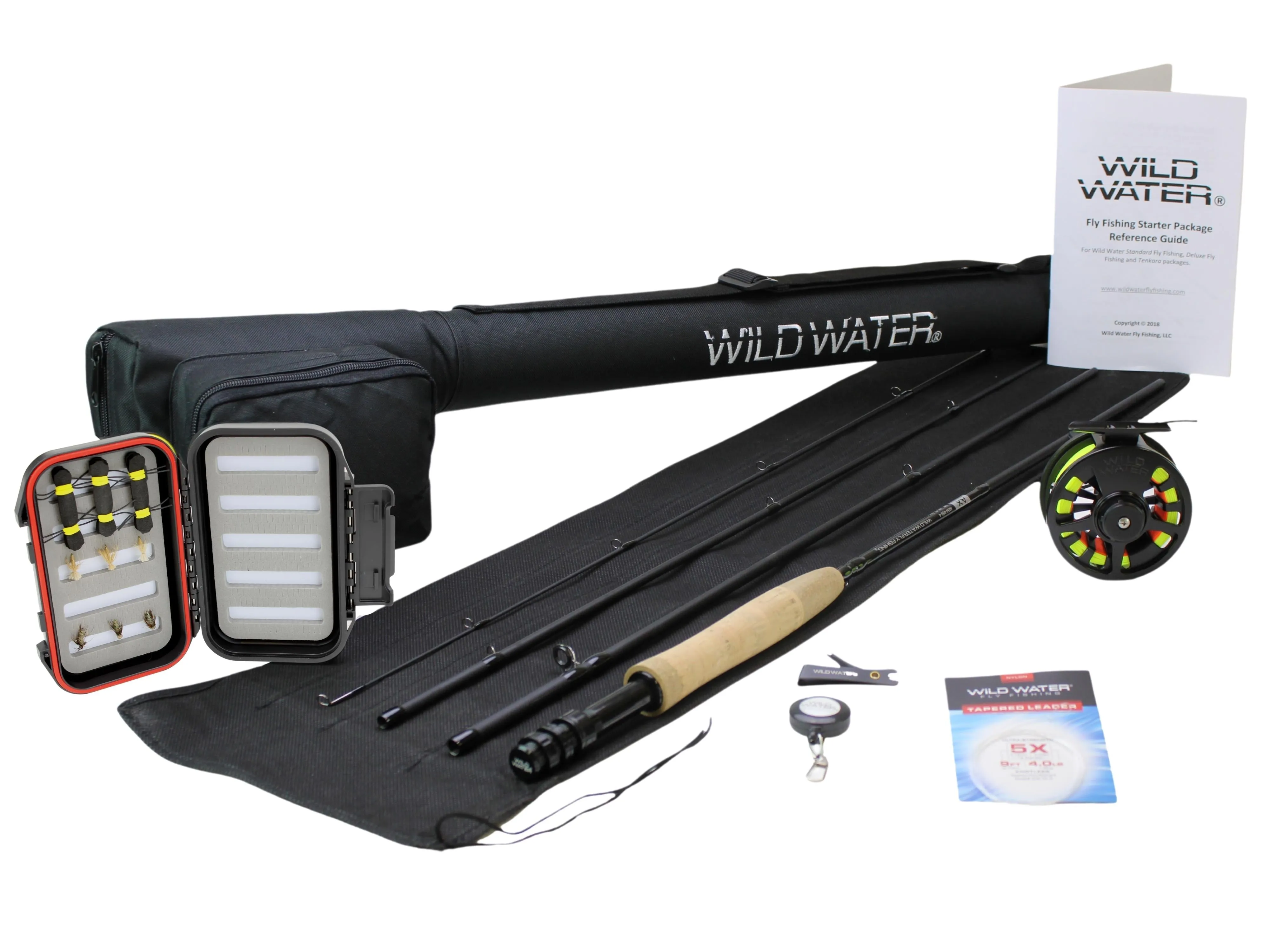 Wild Water Standard Fly Fishing Combo, 5 wt 8 ft 4 piece Rod