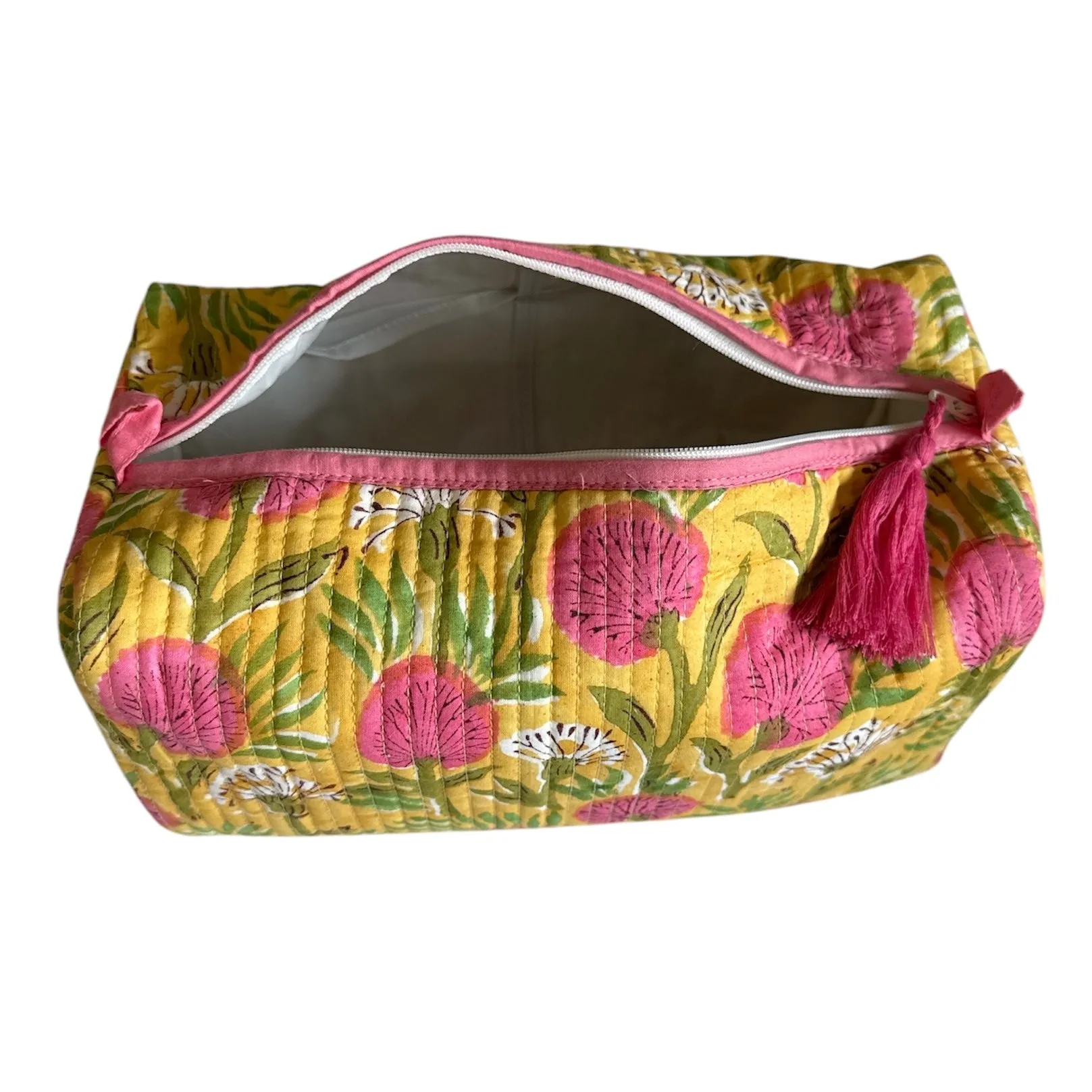 Yellow/Pink cosmetic bag (large)