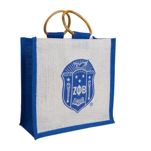 Zeta Phi Beta Mini Shield / Crest Jute Bag